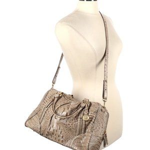 Brahmin Croc Leather Satchel w/zippers